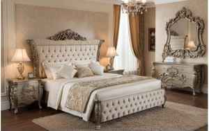 Marco de Cama de Madera Maciza Tallada a Mano, Tamaño King, Muebles de Dormitorio Rústicos Hechos a Mano en Pakistán, Marco de Cama de Madera Maciza, Tamaño Queen, Hecho a Mano - Product Image 4