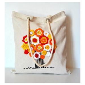 Sac fourre-tout en coton personnalisé sac à provisions avec logo imprimé personnalisé sacs à cosmétiques faits à la main en coton écologique personnalisé - Product Image 6