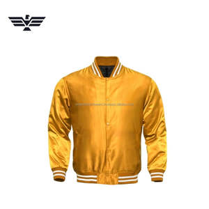 Chaqueta Bomber Clásica de Satén para Hombre, Estilo Universitario, con Frente Alto, Corte Holgado Informal, Ropa Exterior de Béisbol - Product Image 1