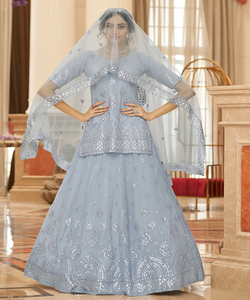 Lehenga Choli-Blusa sin costuras de diseñador indio, Ropa Étnica de limpieza en seco multicolor - Product Image 1