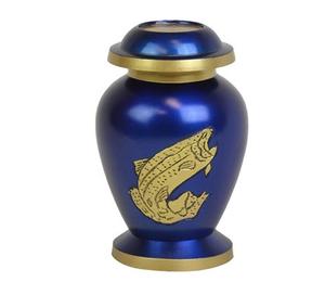 Mini urna de pesca en el océano, nuevo diseño, urnas de recuerdo de metal, urnas de caja de latón baratas para humanos - Product Image 3