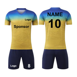 Calidad superior 2025 al por mayor diseños personalizados y colores logotipo de la marca fútbol transpirable 100% poliéster unisex fútbol uniformes completos - Product Image 1