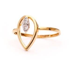 Anillo de Oro con Forma de Lágrima, Diseño Hueco Elegante, Regalo de Boda para Mujer - Product Image 4