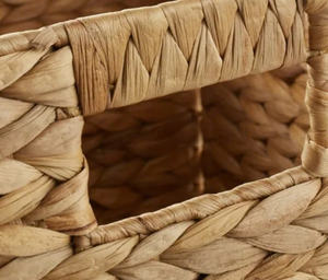 Ensemble fait main de 2 paniers de rangement en jacinthe d'eau naturelle pour organiser votre pièce avec style vietnamien - Product Image 6