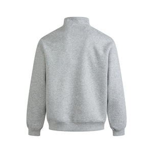 Fit Comfortable <b>Half</b> <b>Zip</b> up Stand Collar Drop Sleeve Quarter <b>Zip</b> Plain Cotton Polyester <b>Sweatshirt</b> <b>Men</b> - Product Image 3