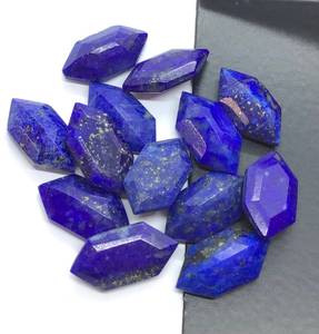 Lot de perles de pierre naturelle Lapis Lazuli hexagone taillé pour bague et pendentif 6-15mm pour la fabrication de bijoux en vrac - Product Image 1