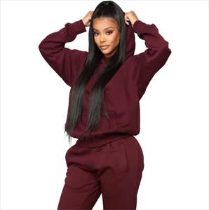 Conjunto Deportivo de 2 Piezas para Mujer, Estilo Informal, para Otoño, Pantalones Deportivos y Sudadera con Capucha, Ecológico - Product Image 1