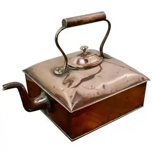 Bán buôn đồng hình vuông Tea Kettle cho nhà bếp Bộ đồ ăn trang trí cà phê và trà Ấm đun nước nồi với đồng xử lý