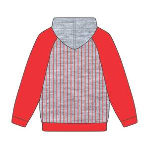DST Delta Grey Body <b>Red</b> Raglan Pinstripes <b>Hoodie</b> Cotton Blend Greek Sorority Apparel Divine Nine HBCU Greek Life Founding Year - Product Image 3