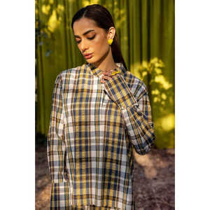 ชุดกีฬาผู้หญิงไซส์ XS/XS รุ่น KST-43054 ชุดเซ็ตสองชิ้นย้อมเส้นด้าย ทรงหลวมใส่สบายสำหรับฤดูร้อน - Product Image 1