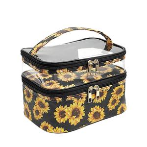 Neceser de viaje portátil <span class=keywords><strong>para</strong></span> mujeres y <span class=keywords><strong>niñas</strong></span>, bolsa grande de doble capa, resistente al agua, organizador de <span class=keywords><strong>maquillaje</strong></span> - Product Image 4