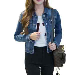 Veste en jean pour femmes de haute qualité personnalisée 2024, mode contractée, nouvelle veste en jean pour femmes de haute qualité, vente chaude, veste en jean - Product Image 1