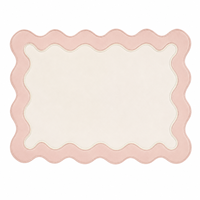 Set de table/sous-plat en cuir personnalisé de 3 mm d'épaisseur, bord ondulé irrégulier, qualité alimentaire, imperméable, pour la décoration des restaurants