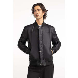 Chaquetas Casuales de Otoño con Cuello Alto, Cierre de Cremallera, Tela Teñida y Tejida MN-JKT-WS24-046, Corte Regular, Decoración con Patrones - Product Image 2