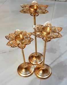 Portavelas Modernos al por Mayor, Portavelas de Lujo de Metal Dorado, Frascos para Velas para Decoración de Bodas y Fiestas - Product Image 4