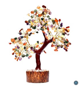 Árbol de piedras preciosas de siete Chakras de estilo de arte popular Natural 500 Chips cristal cuarzo ágata tallada India estatuilla para decoración feng shui - Product Image 5