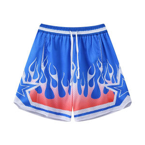 Short d'entraînement en maille de rue haute personnalisable pour hommes, vêtements de sport solides pour le fitness, le basket-ball-Service OEM disponible - Product Image 5