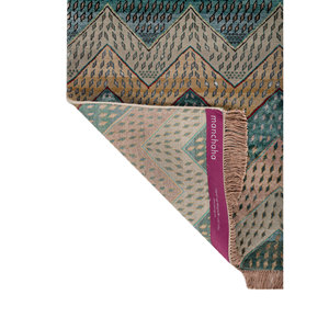 Tapis Manchaha vert noué à la main en laine et soie de bambou, épaisseur 10 mm, motif chevron abstrait pour sol de maison, couloir rectangulaire - Modèle Les-2791 - Product Image 5