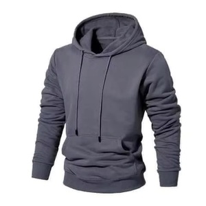 Sweat-shirt à capuche bleu royal pour homme, coupe classique, couleur unie, décontracté, avec poche avant, pour l'automne - Product Image 3