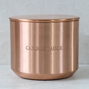 Copper candle container with lid in matte finish decorative candle jar custom candle jar empty candle jar luxury candle jar - Product Image 2
