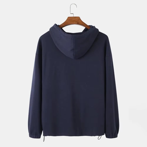 Sudadera con capucha azul y blanca de moda perfecta para salidas casuales imprescindible para amantes de la moda diseño relajado versátil para todas las estaciones - Product Image 3