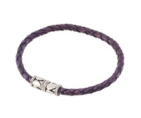 Bracelet en Cuir Personnalisé Façon Usine pour Hommes, en Acier Inoxydable et Cuir Tressé Bolo