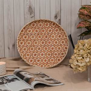 Plateau en bambou décoratif, tissé à la main, naturel, suspendu au mur, panier de rangement pour fruits, plateau de service, plateaux colorés - Product Image 3