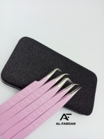 Pince à cils Hello Kitty, pointe en fibre nano, couleur rose bébé, pince à cils pour extensions, acier inoxydable durable, logo personnalisé