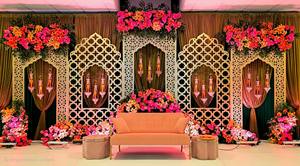 Royal <b>Gold</b> Laser Cut Wedding <b>Backdrop</b> Panels For Stage Decoration Lavish Wedding Event Stage Panels Durable Reception Setups USA - Product Image 3
