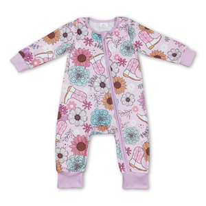 Vêtements pour filles, pyjamas western roses à fleurs, vêtements pour bébés, ensembles de vêtements pour filles, OEM/ODM/RTS. - Product Image 3