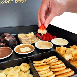 Caja de Bento de Sushi Negra Biodegradable con Logotipo Personalizado, Caja de Postres de Grado Alimenticio, Caja Japonesa para Mojar con Separadores - Product Image 4