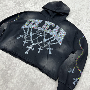 Nouveau Streetwear de haute qualité Full All Over Rhinestone Print Heavyweight Men's - Product Image 1