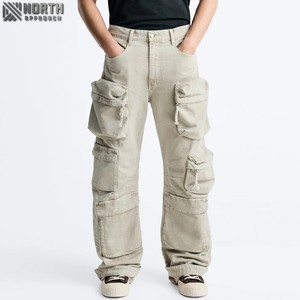 Jeans décontractés pour hommes solides pour lavage léger séchage rapide fermeture éclair décorations personnalisé Denim Cargo utilitaire printemps été automne - Product Image 1