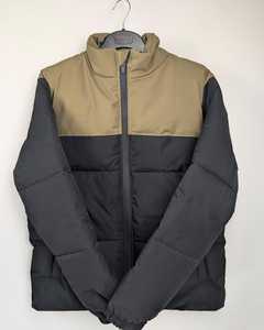 Blouson matelassé color block pour homme, doudoune sans duvet, chaud, à capuche, zippé, pour l'hiver, style décontracté et streetwear - Product Image 1