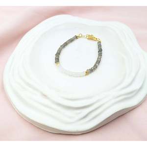 Blue Flash Labradorite & Moonstone 18K Gold Filled Crystal <b>Bracelet</b> - Product Image 2