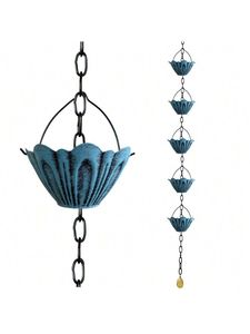 Chaîne de pluie en métal construction robuste pour l'installation de systèmes de collecte des eaux de pluie sur le toit résidentiel - Product Image 3