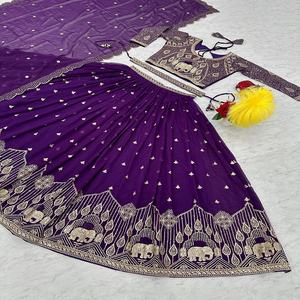 Último diseñador Faux Georgette bordado secuencia trabajo Lehenga Choli por Fab Zone - Product Image 4