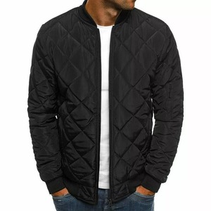 Cortavientos con cremallera y cuello levantado para hombre, abrigo informal cálido de invierno, bombardero Vasity, chaquetas ligeras acolchadas con diamantes - Product Image 1