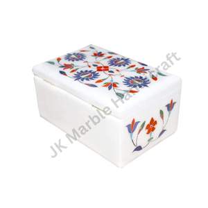 กล่องเครื่องประดับอัญมณีและหินอ่อนทำด้วยมือที่สวยงามแบบวินเทจฝังหินอ่อนทำด้วยมือ - Product Image 2