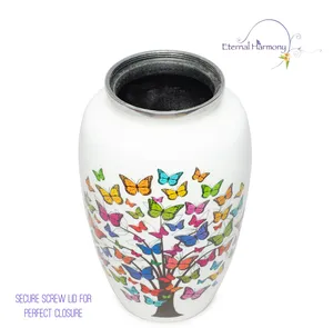 Amazing Crafts Adult American Style 200 Cubic Inches High <b>Gloss</b> Walnut Finish Funeral Ashes Urn From Uttar Pradesh - Product Image 3