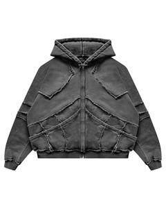 Sudaderas con capucha personalizables para hombre con bordado reflectante y LOGO DTG estampado grueso algodón poliéster tejido posición frontal - Product Image 3