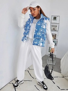 เสื้อกั๊กขนเป็ดแขนกุดมีซิปสำหรับผู้หญิงให้ความอบอุ่นในฤดูหนาวกันลมและน้ำหนักเบาพร้อมโลโก้ออกแบบได้ตามต้องการราคา - Product Image 4