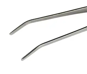 Pinze di precisione in acciaio inossidabile ad alta vendita pinzette per Chef culinario a punta Fine seghettate curve 6 pollici