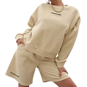 Simplee — survêtement décontractés pour femmes, tenue urbaine avec demi-short personnalisé, imprimé, à capuche, jogging, collection printemps-été - Product Image 1