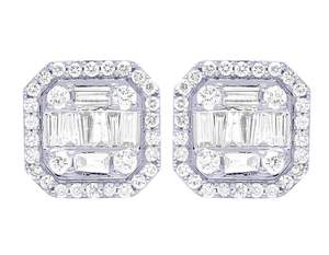 Luxury <b>Square</b> Shape Lab Grown <b>Diamond</b> <b>Earrings</b> Crafted In 10K Gold With Elegant Gold Finish For Women - Product Image 1