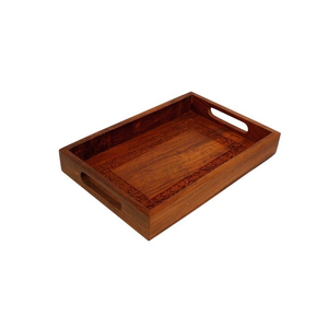 Venta al por mayor bandeja de servicio artesanal en forma de rectángulo diseño único hogar cocina bandeja decorativa sostenible de alta calidad de madera - Product Image 1