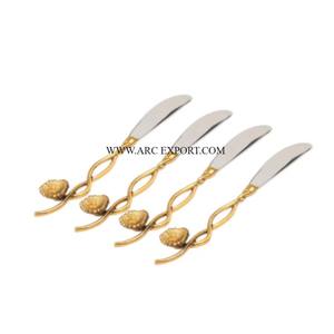 Maravilloso juego de cubiertos planos con estilo más vendidos, la mejor calidad, Color dorado, cubiertos únicos hechos a mano, cuchara y tenedor a la venta - Product Image 2