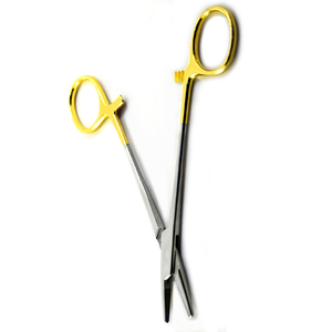 Portaagujas Quirúrgico Manual Reutilizable Halsey TC, Mango Recto Dorado, Acero Inoxidable, Herramienta de Alta Calidad, OEM - Product Image 6