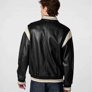 100% vestes universitaires de qualité supérieure pour hommes authentiques col montant avec logo avant toile deux tons prix raisonnable - Product Image 5