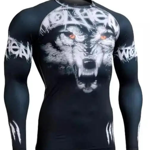 Rash Guard à manches courtes pour hommes UPF 50 + Spandex/Polyester personnalisable Performance Fit Compression BJJ Rash Guards - Product Image 6